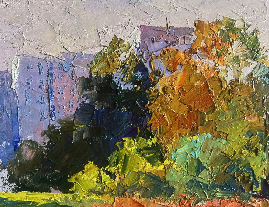 Oil painting Autumn meadows outside the city Boris Serdyuk - 4