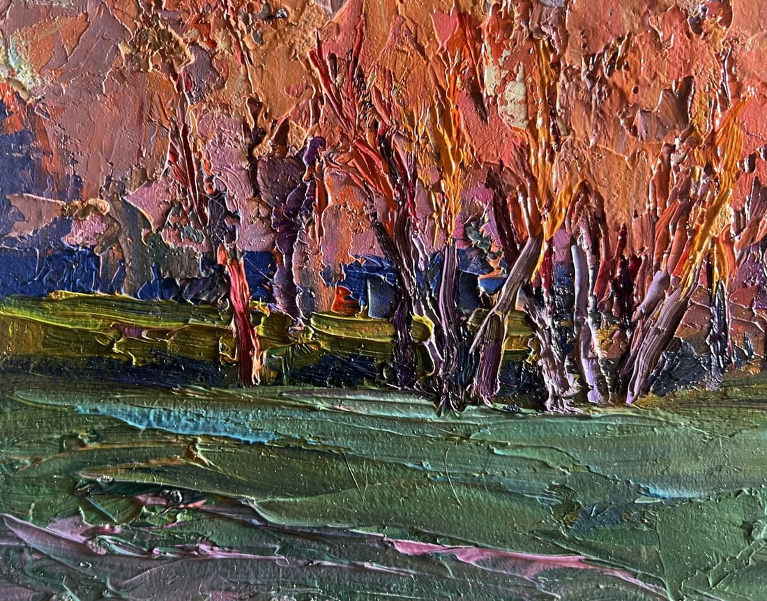Oil painting Autumn evening in the forest Boris Serdyuk - 8