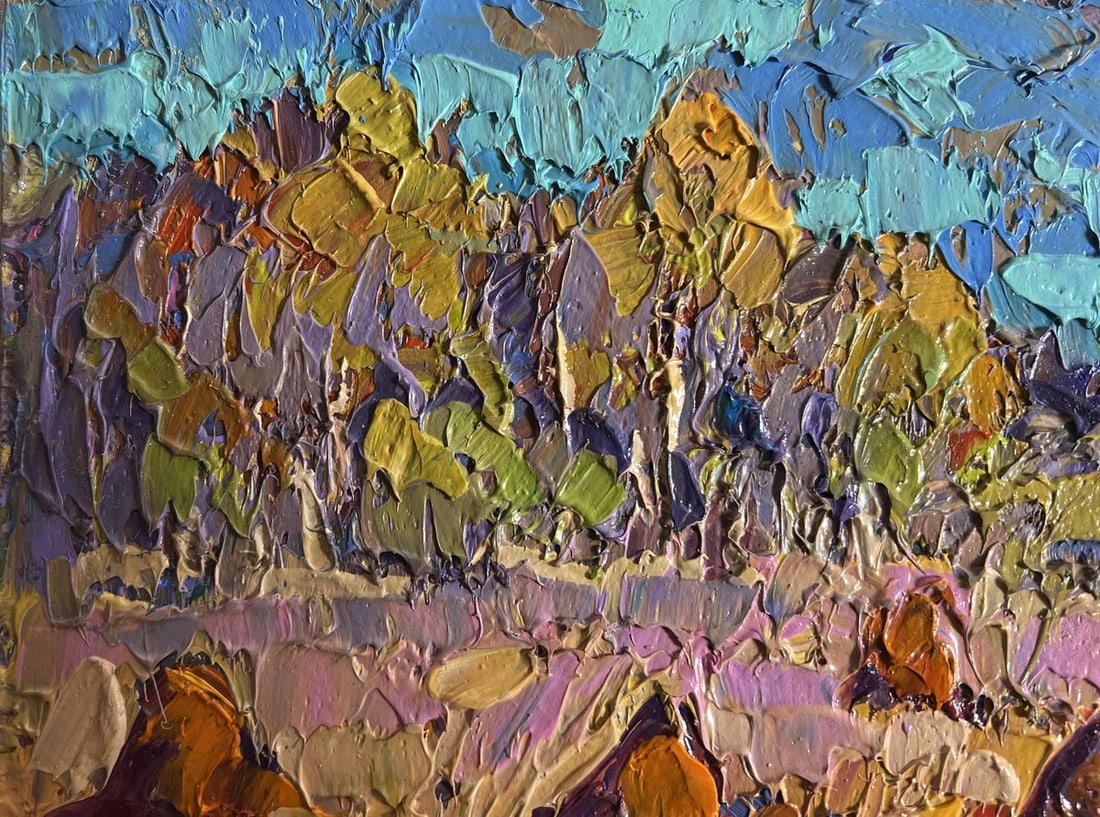 Oil painting Autumn haystacks Alex Kalenyuk - 4