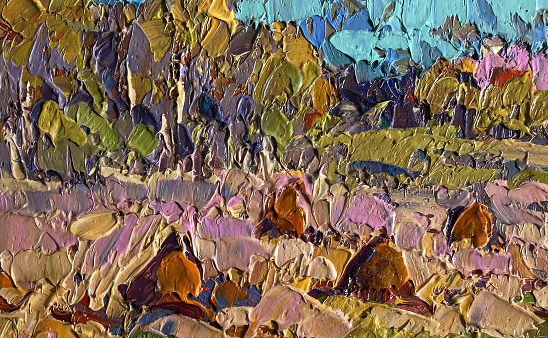 Oil painting Autumn haystacks Alex Kalenyuk - 8