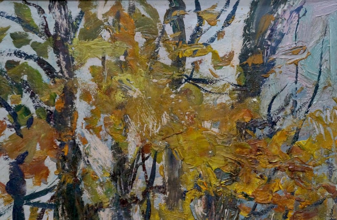 Oil painting Autumn landscape Gantman Moses Faybovich - 4