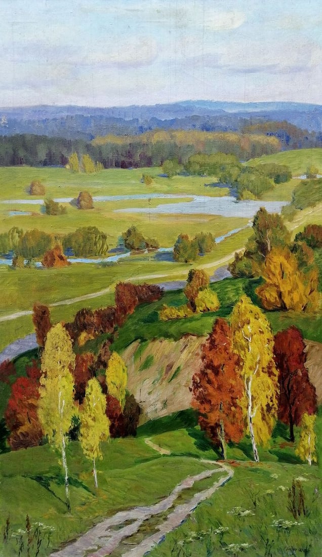 Oil painting With views into the distance Khokhlov Stanislav Alekseevich: No1115AAA *** ABOUT THIS PAINTING *** * TITLE: "With views into the distance" * ARTISTS: Khokhlov Stanislav Alekseevich * SIZE: 150x90 cm/'59.05x35.43 inches' * MEDIUM: oil, canvas * HAND PAINTED: Ori