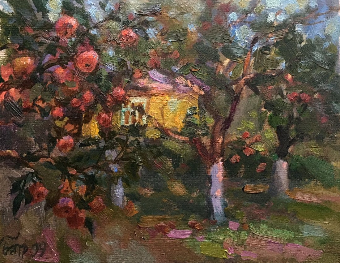 Oil painting First days of autumn Batrakov Vladimir Grigorievich: NoAAA2568 *** ABOUT THIS PAINTING *** * TITLE: "First days of autumn" * ARTISTS: Batrakov Vladimir Grigorievich * SIZE: 24.5x19 cm/'9.64x7.48 inches' * MEDIUM: oil, cardboard * HAND PAINTED: Original