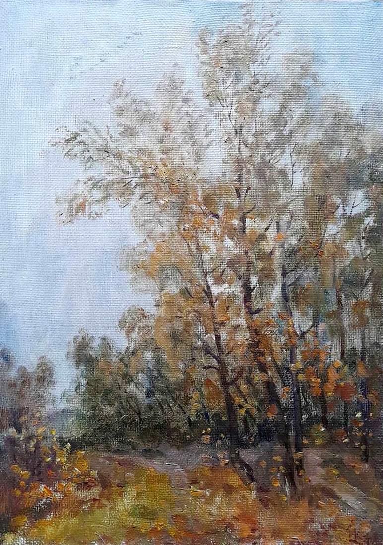 Oil painting Autumn in the forest Kovalenko Ivan Mikhailovich: NoKoval 178 *** ABOUT THIS PAINTING *** * TITLE: "Autumn in the forest" * ARTISTS: Kovalenko Ivan Mikhailovich * SIZE: 40x30 cm/'15.74x11.81 inches' * MEDIUM: oil, canvas * HAND PAINTED: Original