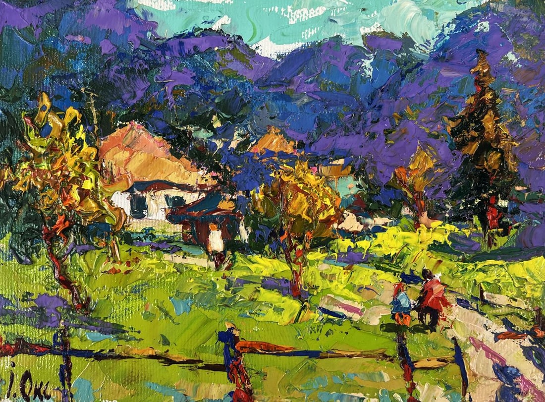 Oil painting Autumn has arrived in the mountains Oksana Ivanyuk - 3