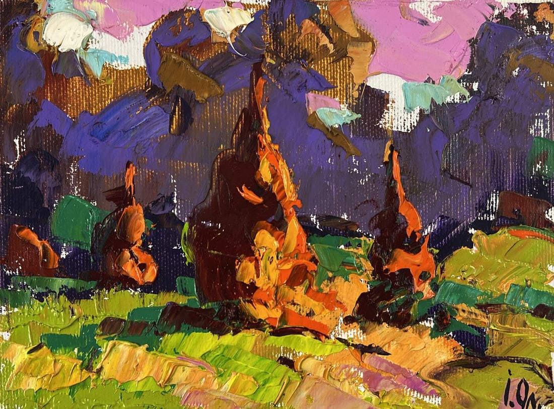 Oil painting Morning dawn in the fields Oleksiy Ivanyuk - 3
