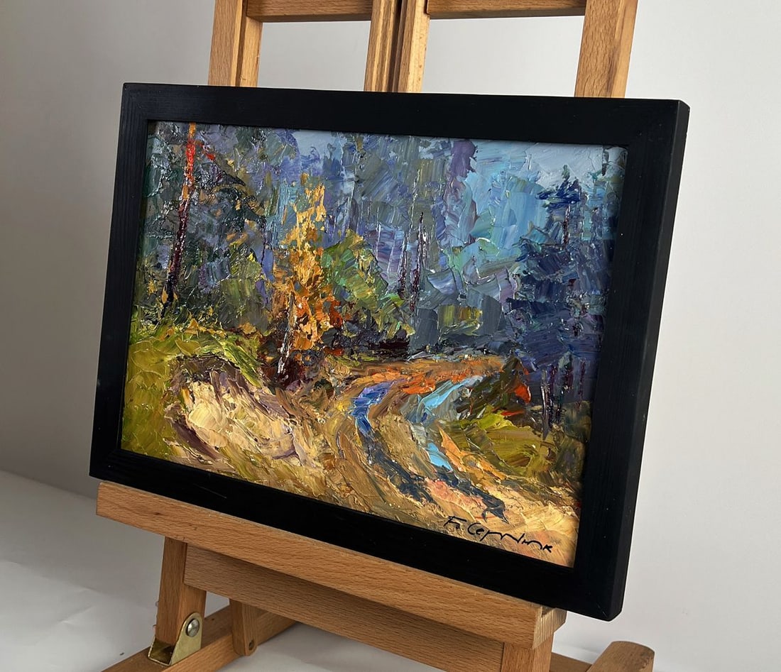 Oil painting Road to the autumn forest Boris Serdyuk - 2