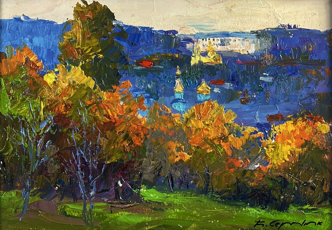 Oil painting View from the autumn forest Boris Serdyuk - 3