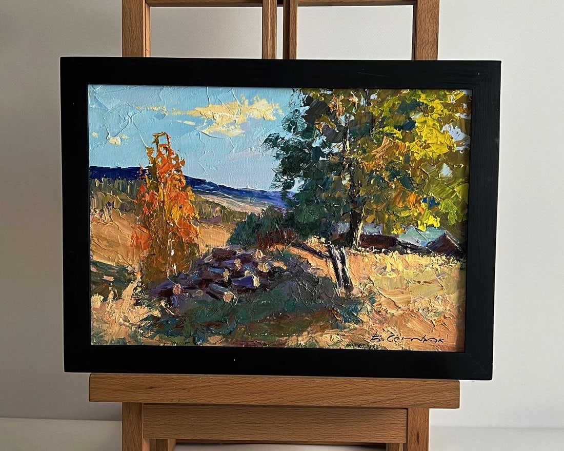 Oil painting House on a hill Boris Serdyuk: NoAAA6028*** ABOUT THIS PAINTING **** TITLE: "House on a hill"* ARTISTS: Serdyuk Boris Petrovich* SIZE: 21x30 cm/8.26x11.81 inches'* MEDIUM: oil, cardboard* HAND PAINTED: Original painting from our co