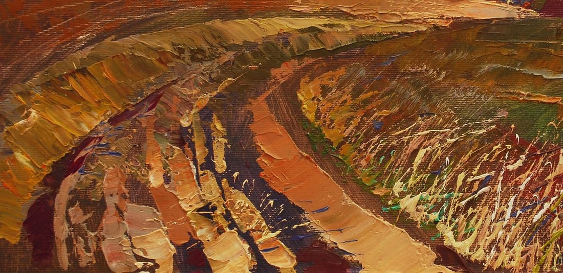 Oil painting October light among the leaves Egor Shvachunov - 3