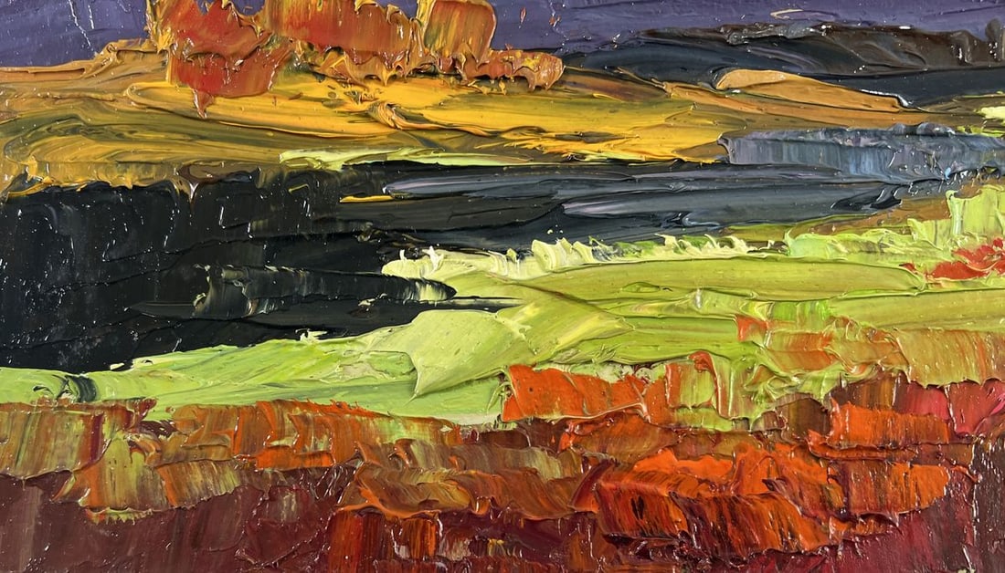 Oil painting Autumn landscape with a view of the river Boris Serdyuk - 6