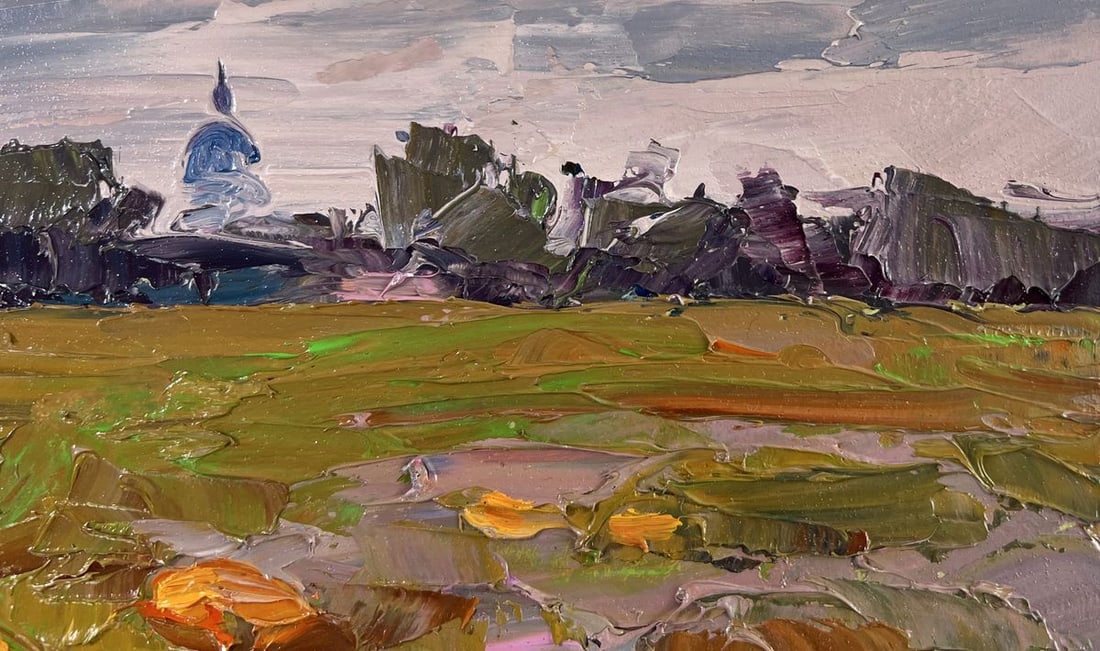 Oil painting Autumn has come to the pumpkin field Boris Serdyuk - 4