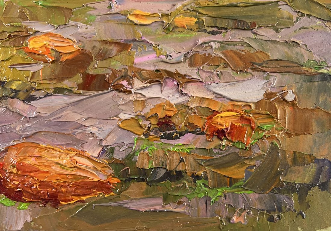 Oil painting Autumn has come to the pumpkin field Boris Serdyuk - 5