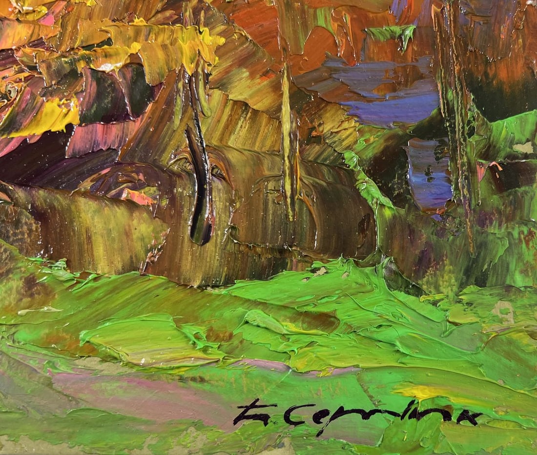 Oil painting Autumn sparkles with gold Boris Serdyuk - 7
