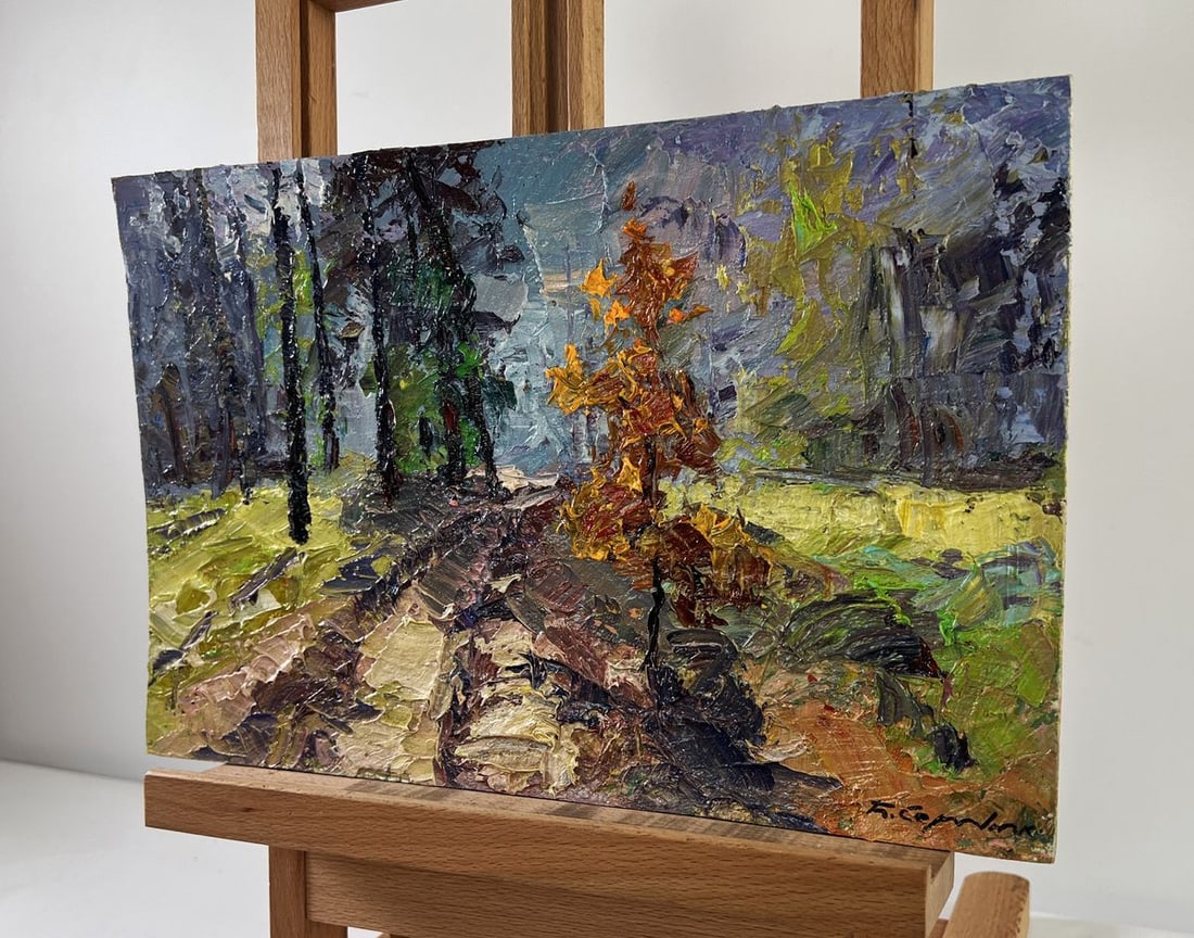 Oil painting The road among the trees Boris Serdyuk - 2