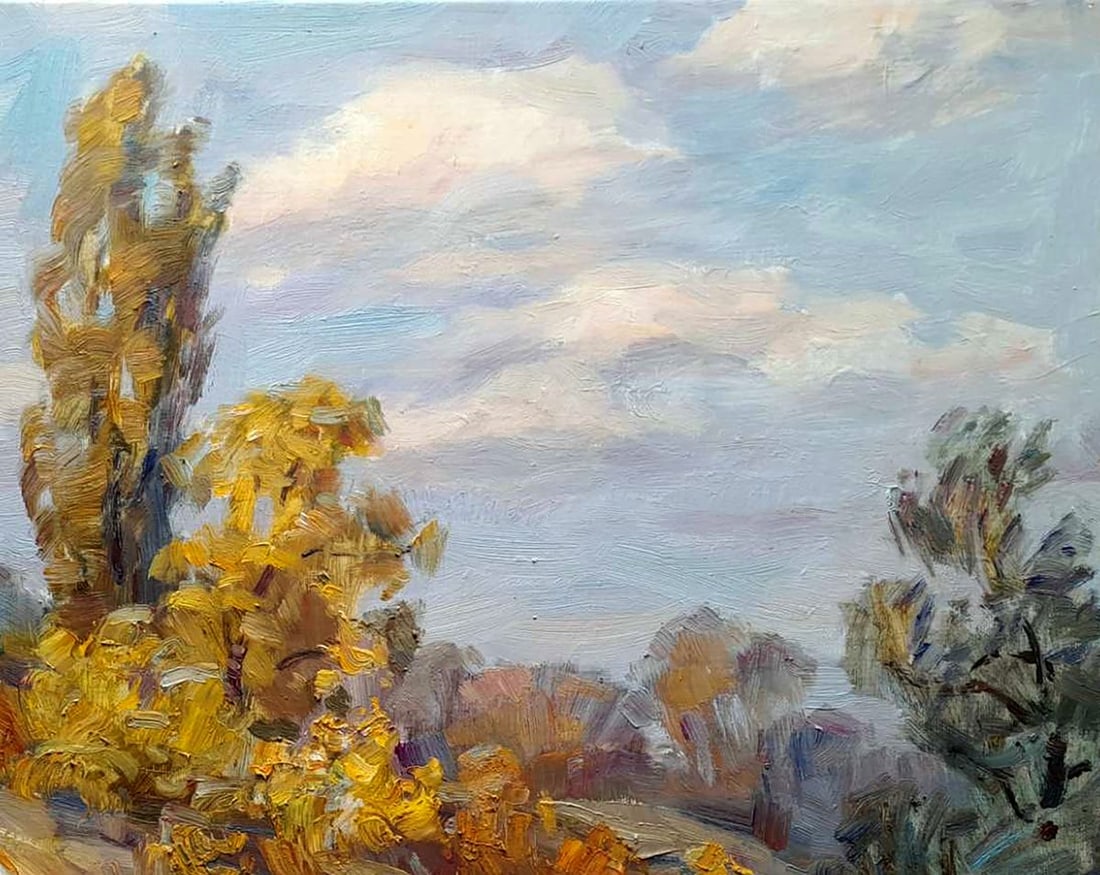 Oil painting Walk in the autumn park Ivan Kovalenko - 3
