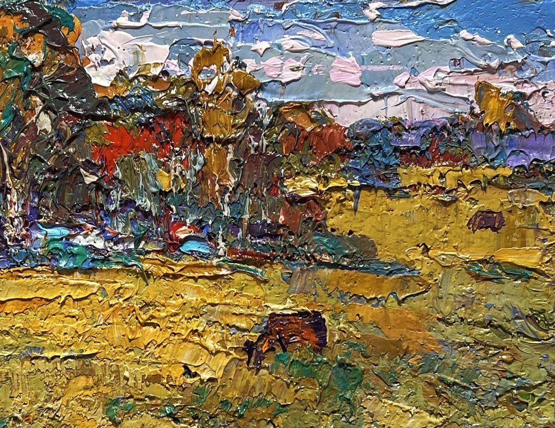 Oil painting On the yellow autumn meadows Oksana Kalenyuk - 8
