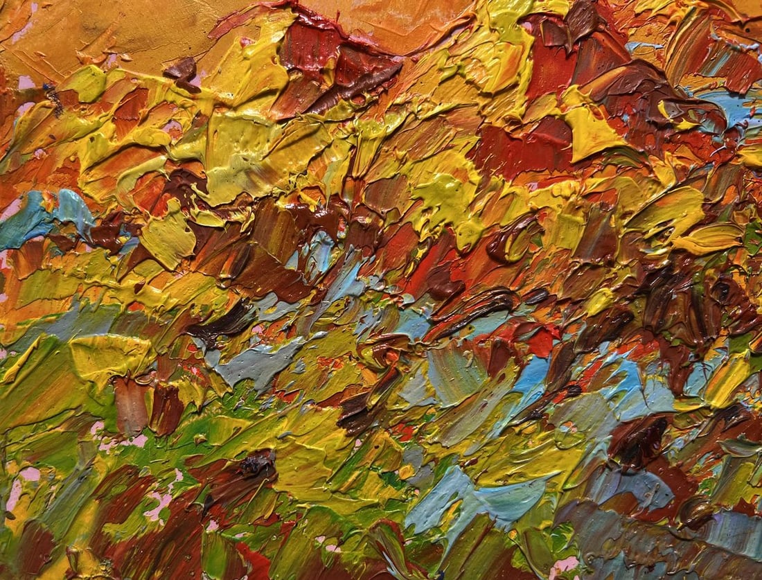 Oil painting Hay harvest in autumn Alex Kalenyuk - 5