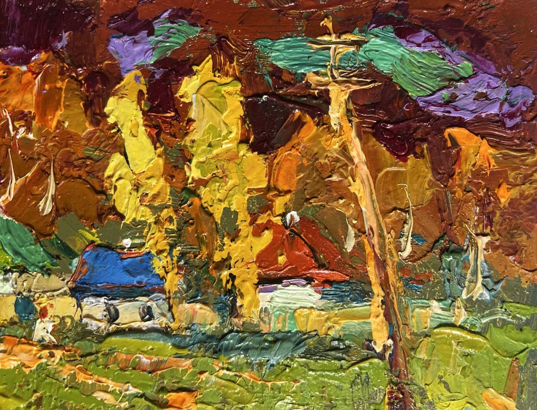 Oil painting Autumn streets of the village Oksana Kalenyuk - 4