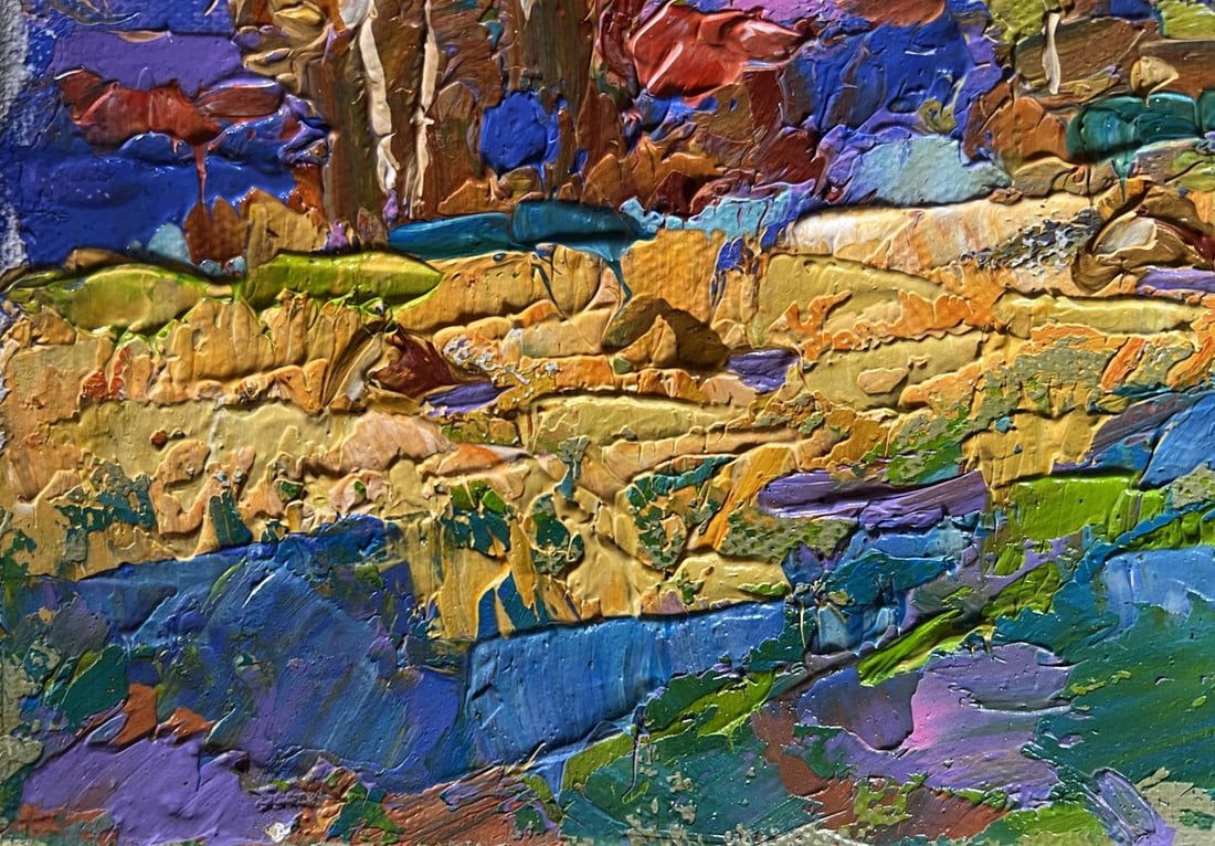Oil painting Blue sky over the fields Oksana Kalenyuk - 6