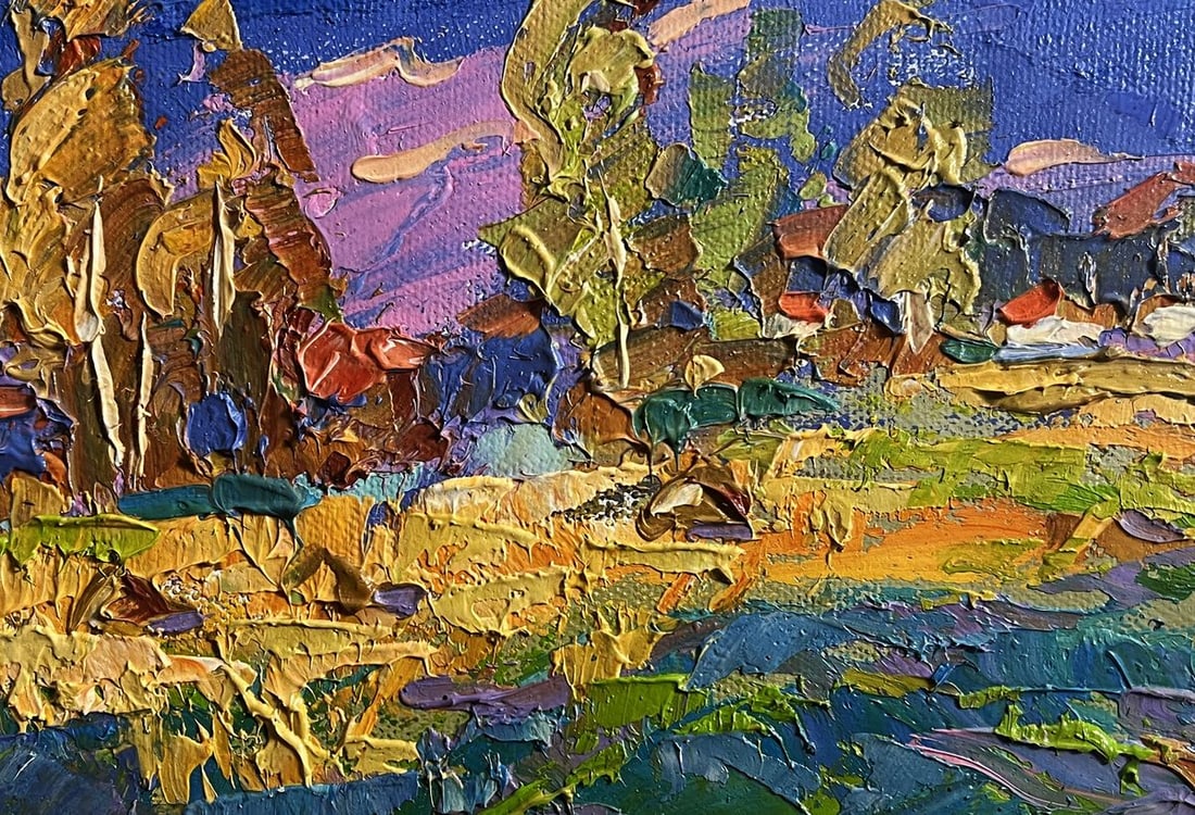 Oil painting Blue sky over the fields Oksana Kalenyuk - 8