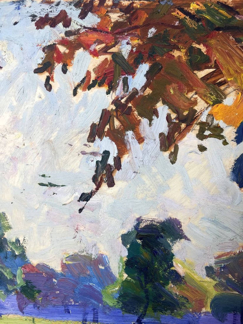 Oil painting Forest park original picture painter - 4