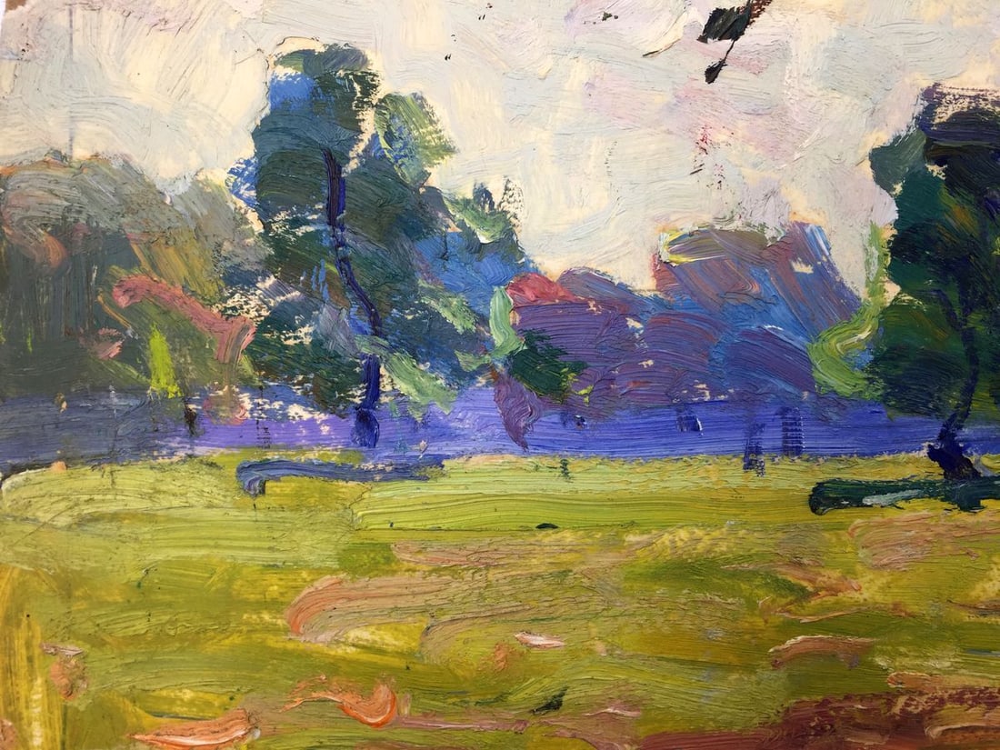 Oil painting Forest park original picture painter - 6