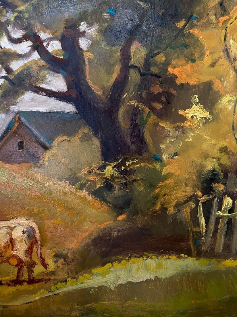 Oil painting Autumn and cow Litvinov Oleg Arkad'yevich - 3
