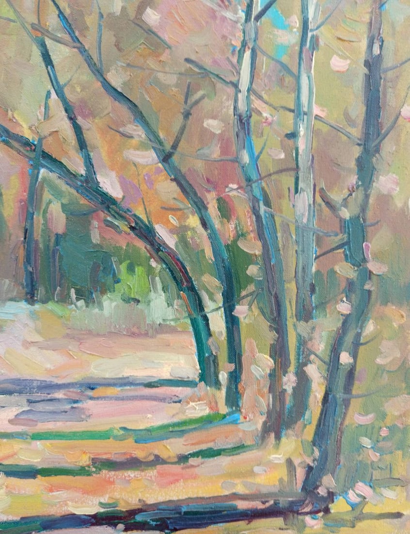 Oil painting Autumn alley Peter Tovpev - 7