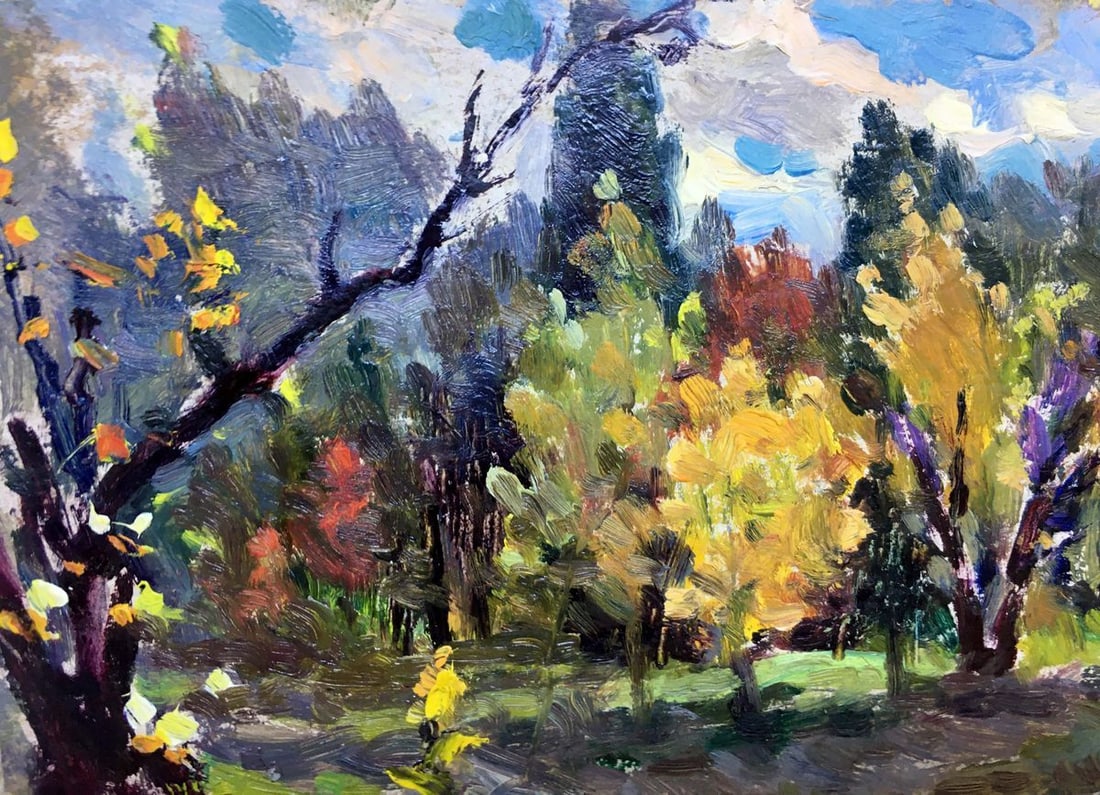 Oil painting Golden autumn Popov I. A. - 2