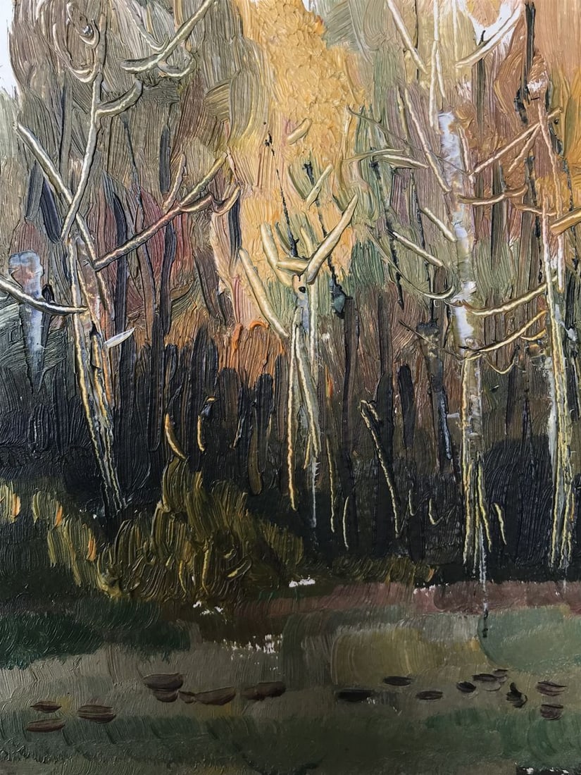Oil painting Gold autumn Unknown artist - 7