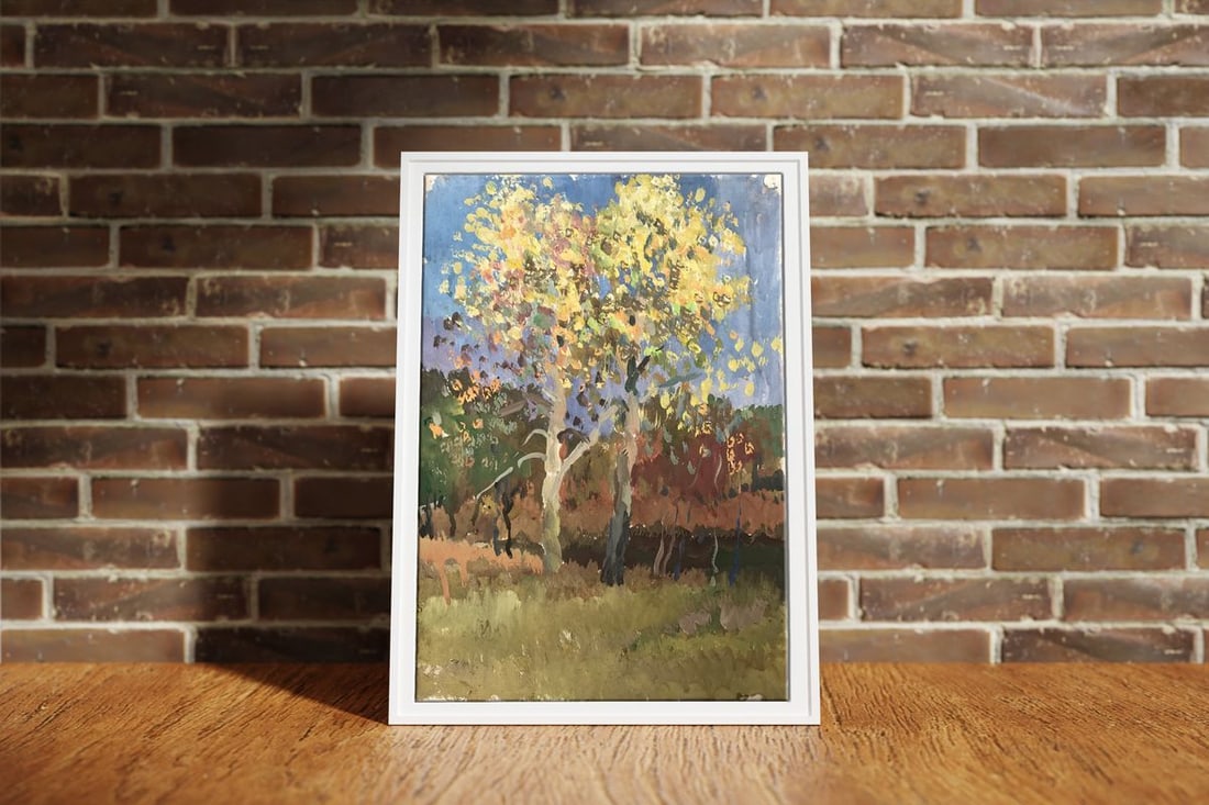 Oil painting Two birches Unknown artist - 3