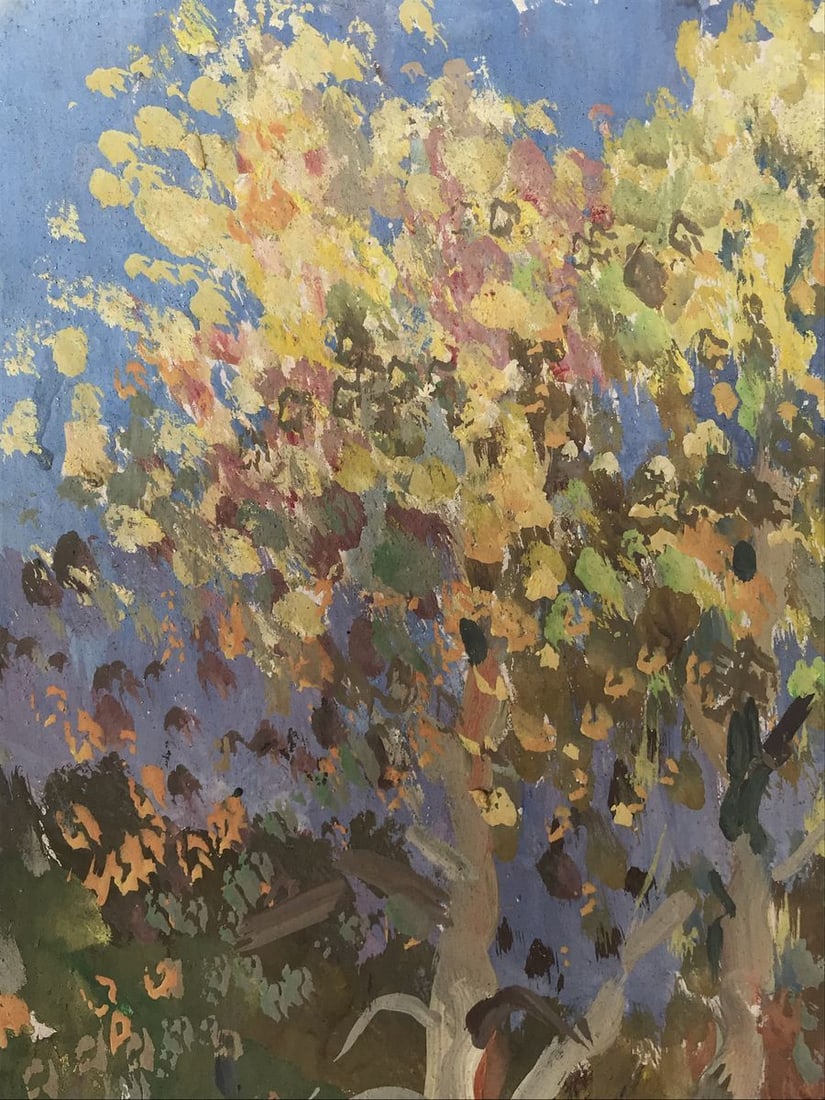 Oil painting Two birches Unknown artist - 4