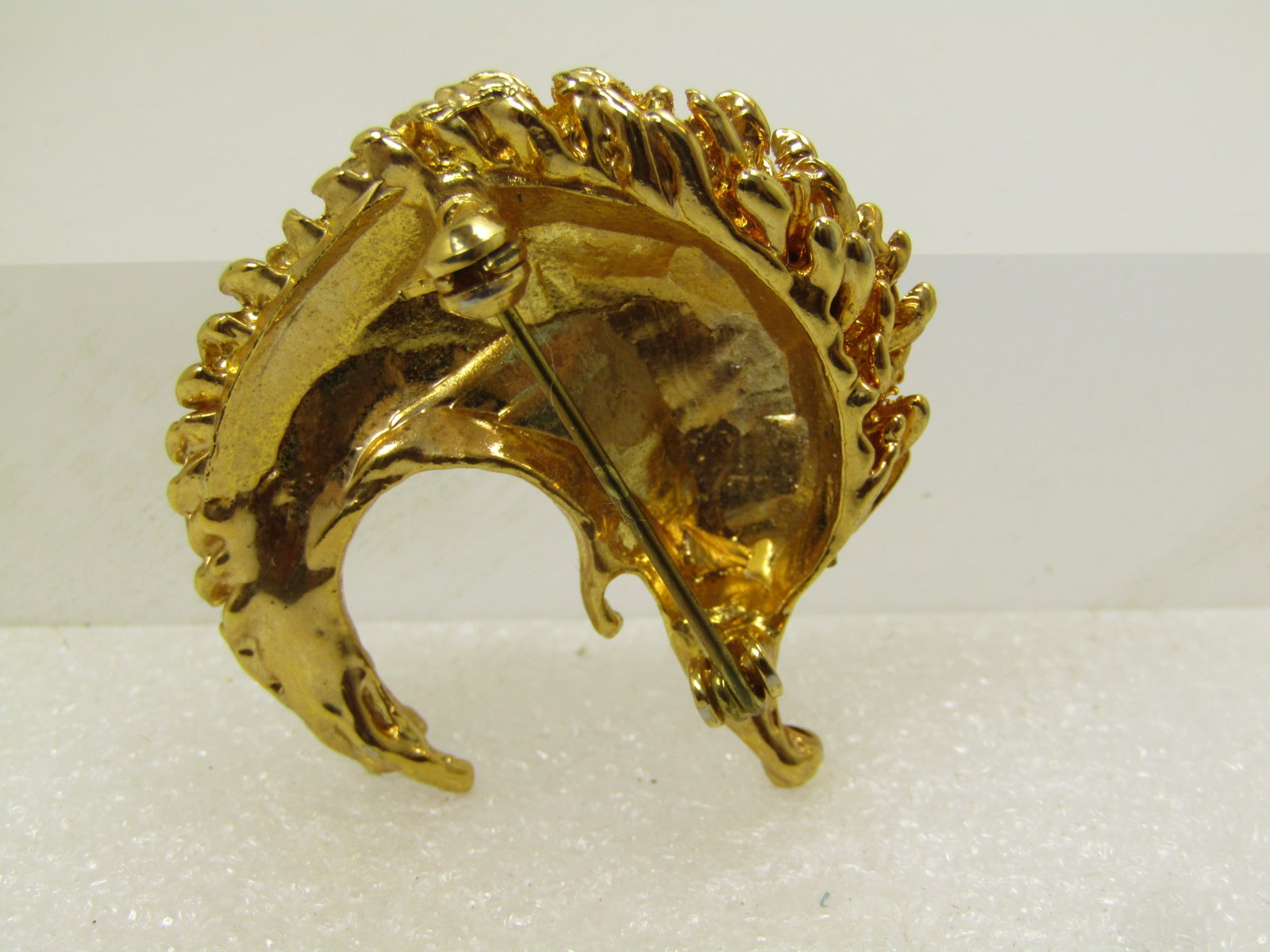 Vintage Hedgehog Brooch, Rhinestone Eye, 1980's - 3