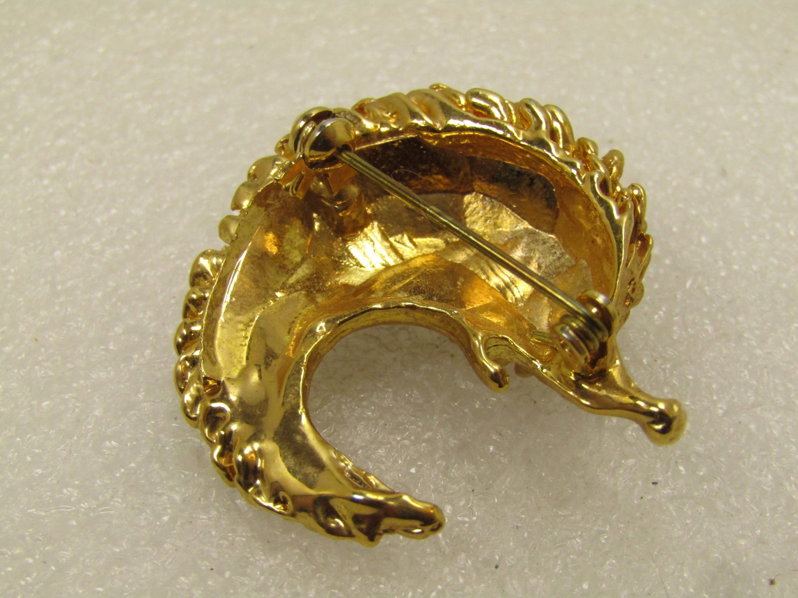 Vintage Hedgehog Brooch, Rhinestone Eye, 1980's - 4