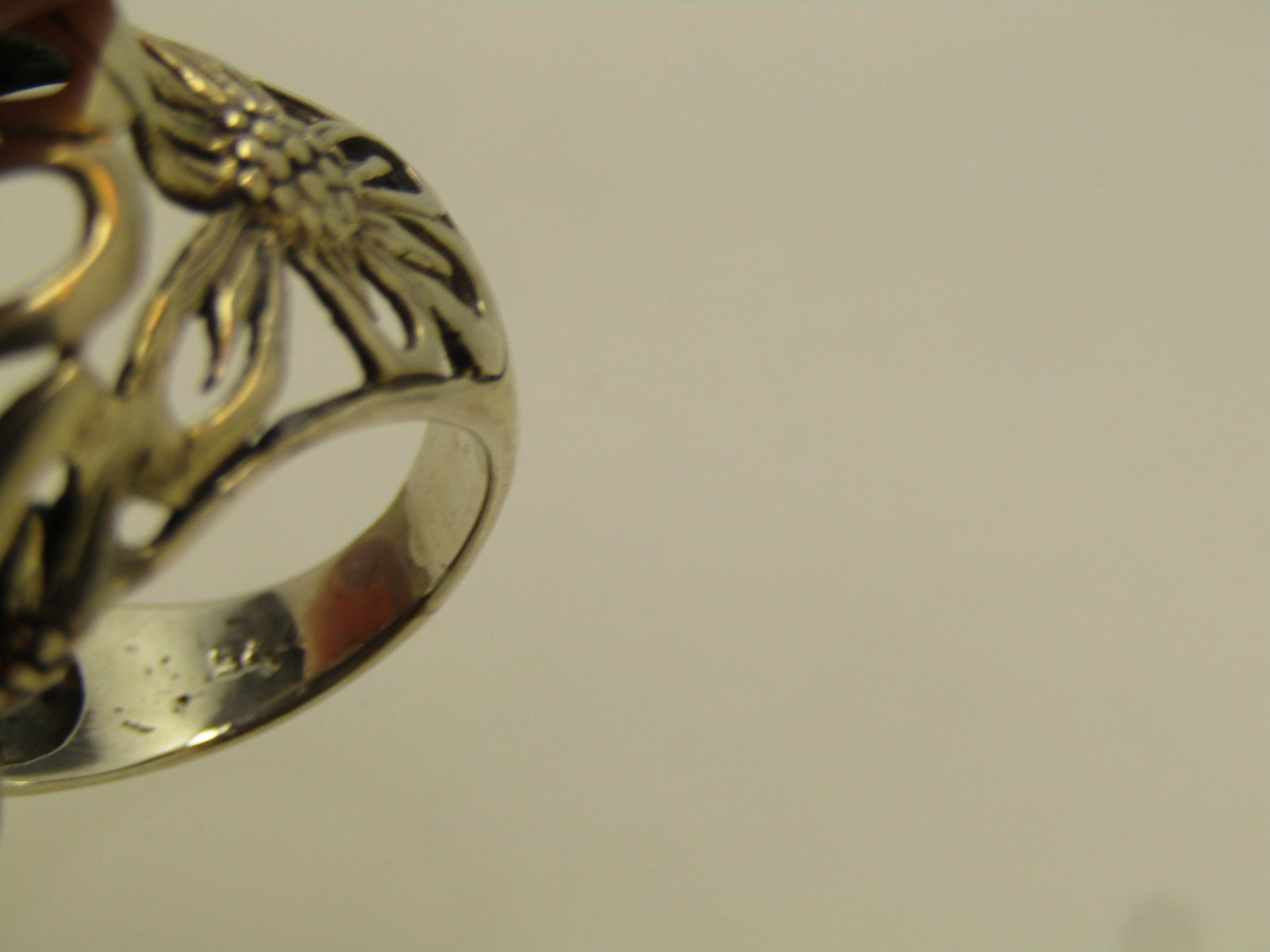 Vintage Sterling Silver Wide Floral Ring, Sz. 6, 1980's-1990's - 5