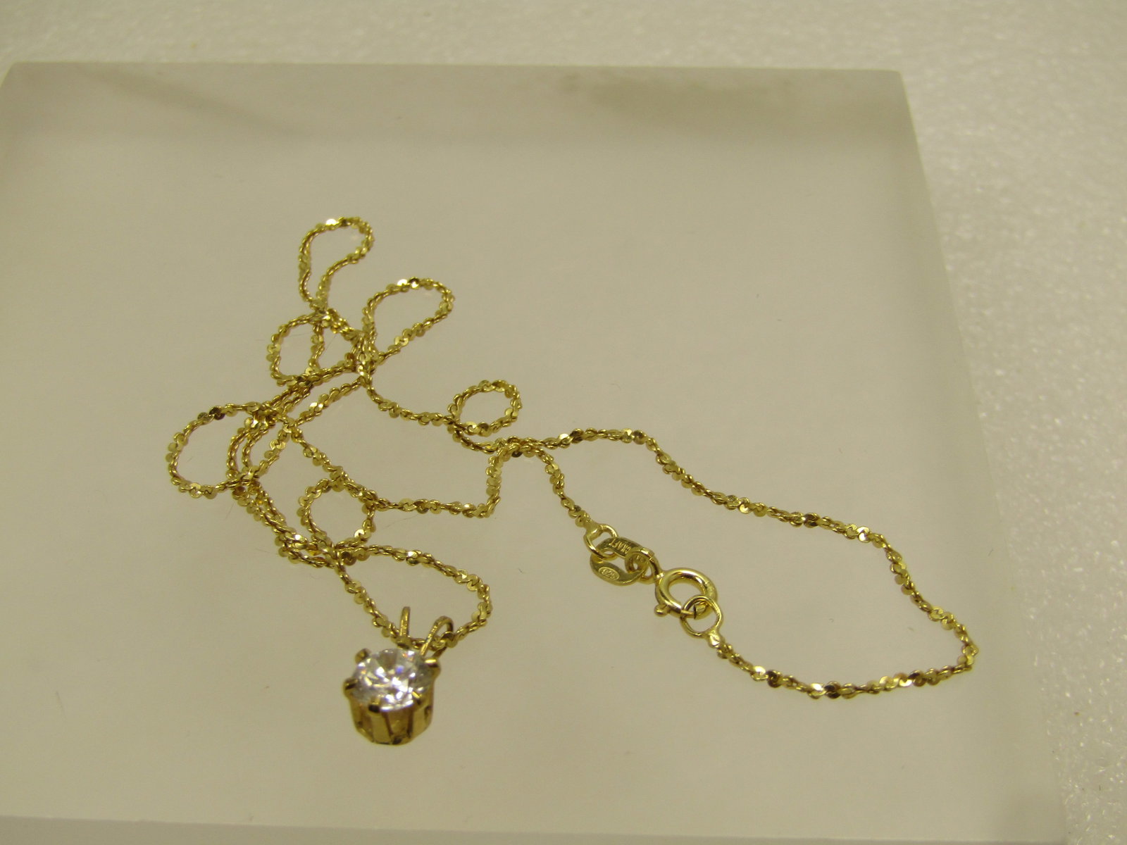 Vintage Danecraft Sterling Vermeil Crystal Necklace, 18", 1980's - 4