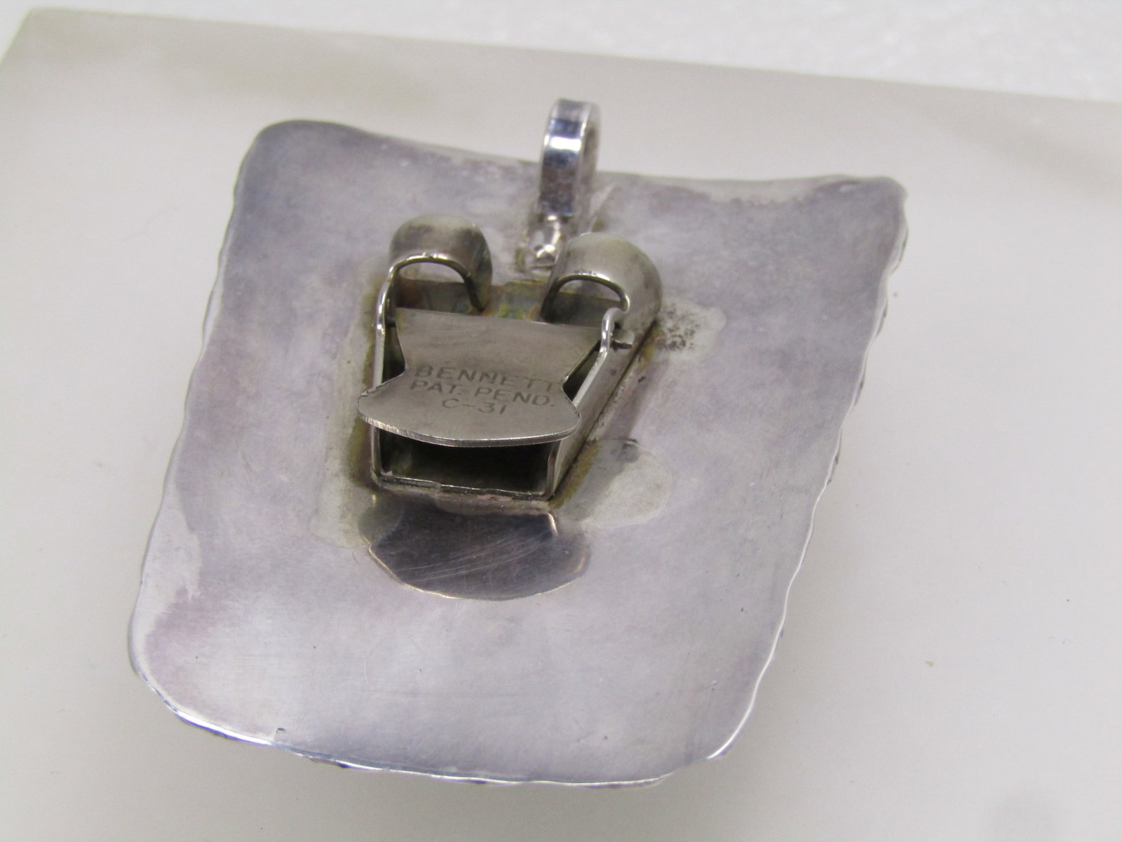 Vintage Sterling Navajo/Southwestern Turquoise Bolo Slide/Pendant, 1960's-1970's - 3