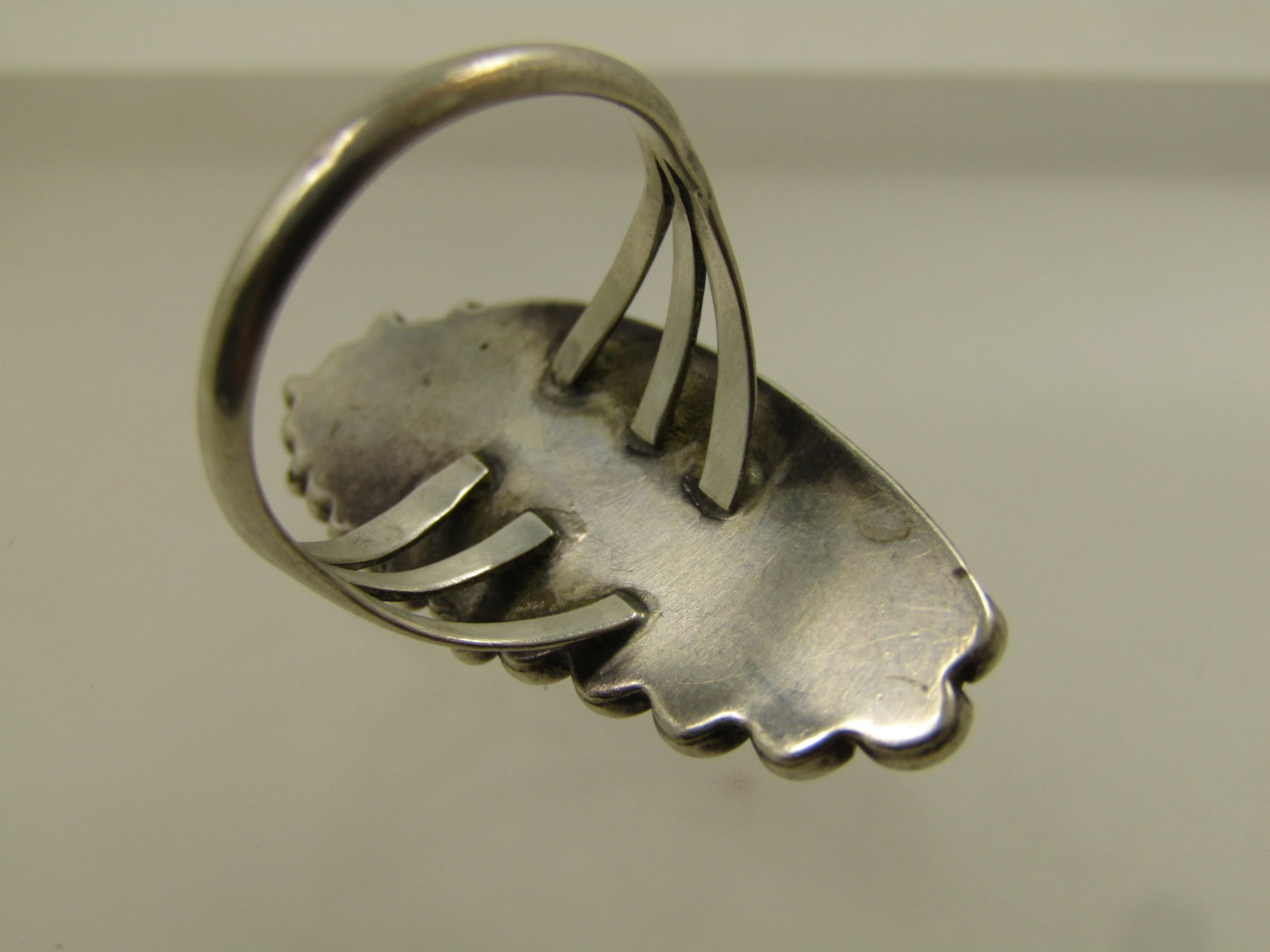 Vintage Sterling Southwestern Onyx Rng, Sz. 8.5, 1970's - 4