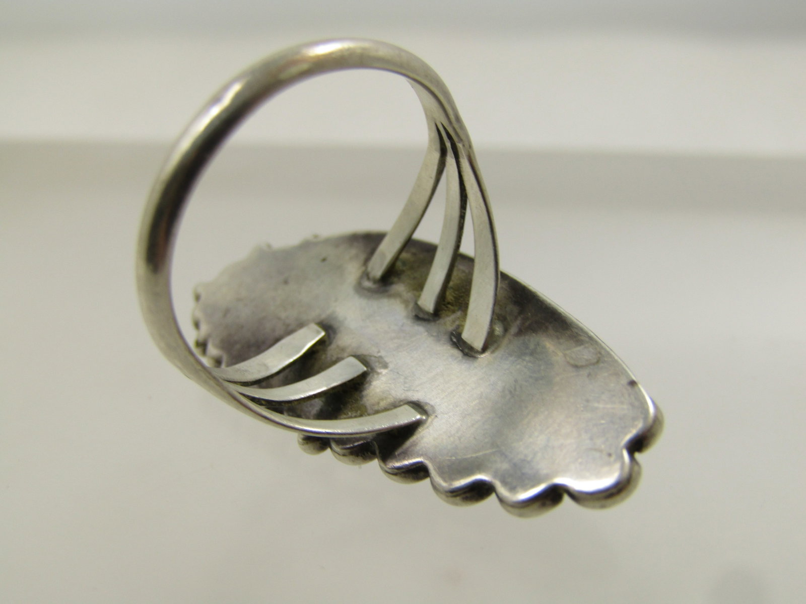Vintage Sterling Southwestern Onyx Rng, Sz. 8.5, 1970's - 5