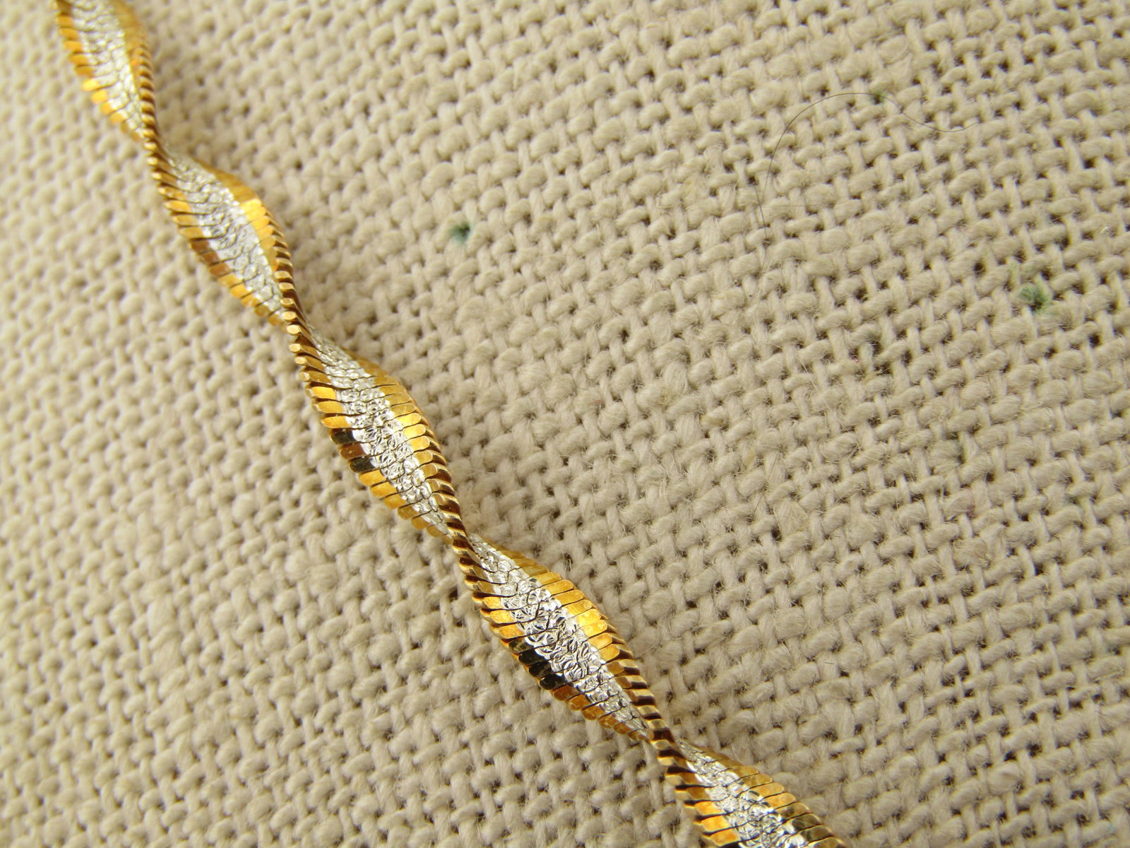 Vintage Sterling Twisted Necklace, Two-Tone, 18", 1980's, Signed - 3