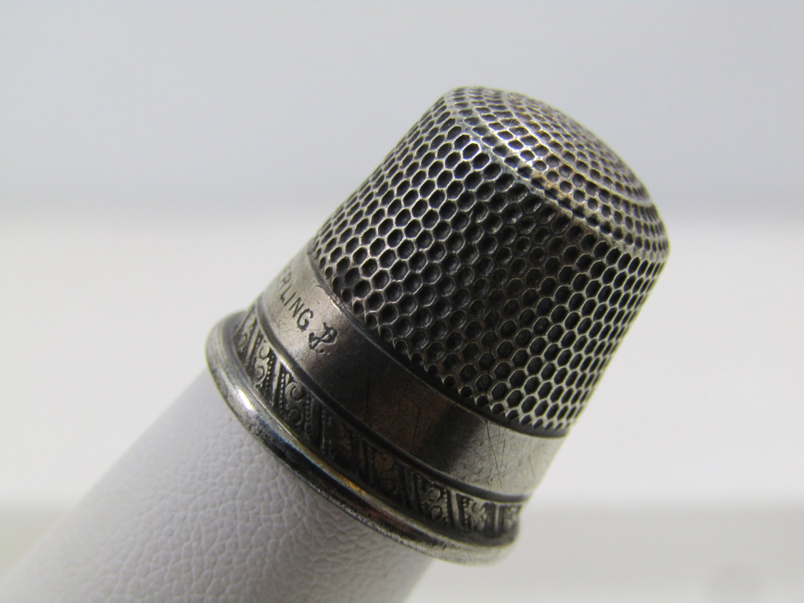 Vintage Sterling Thimble, Sz. 11, signed Anchor, 1920's-1940's - 2