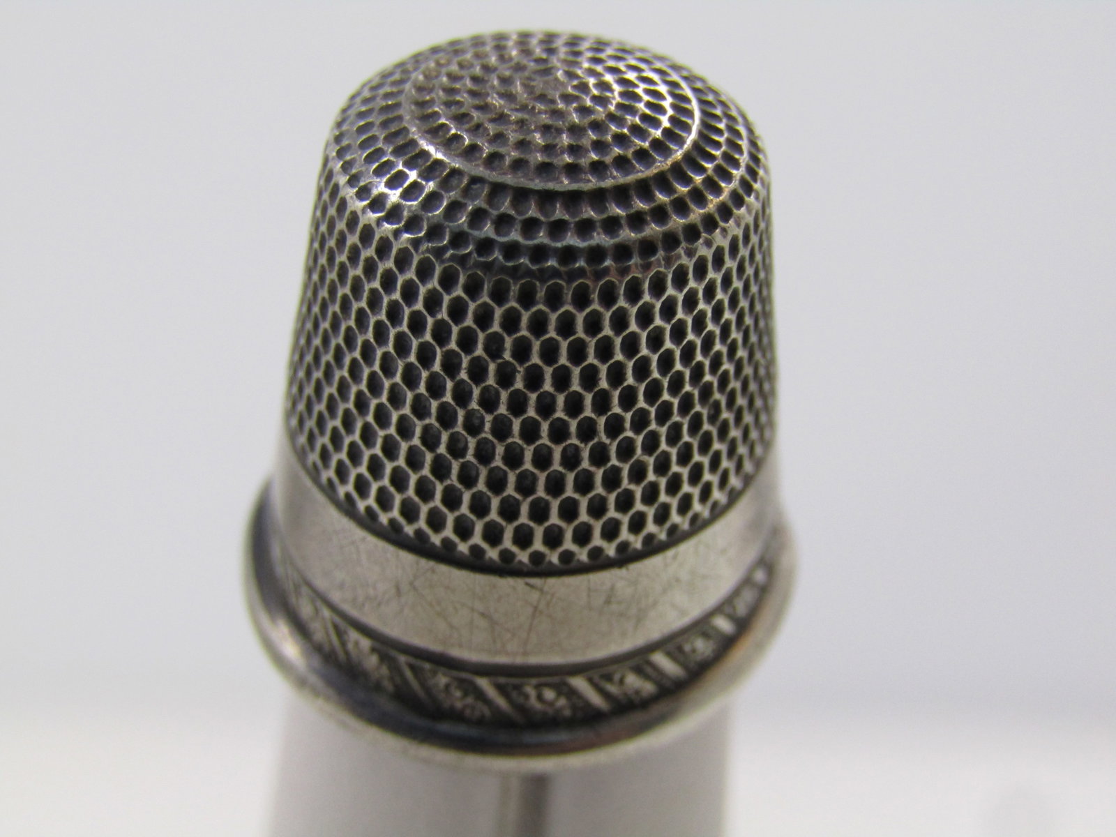 Vintage Sterling Thimble, Sz. 11, signed Anchor, 1920's-1940's - 4