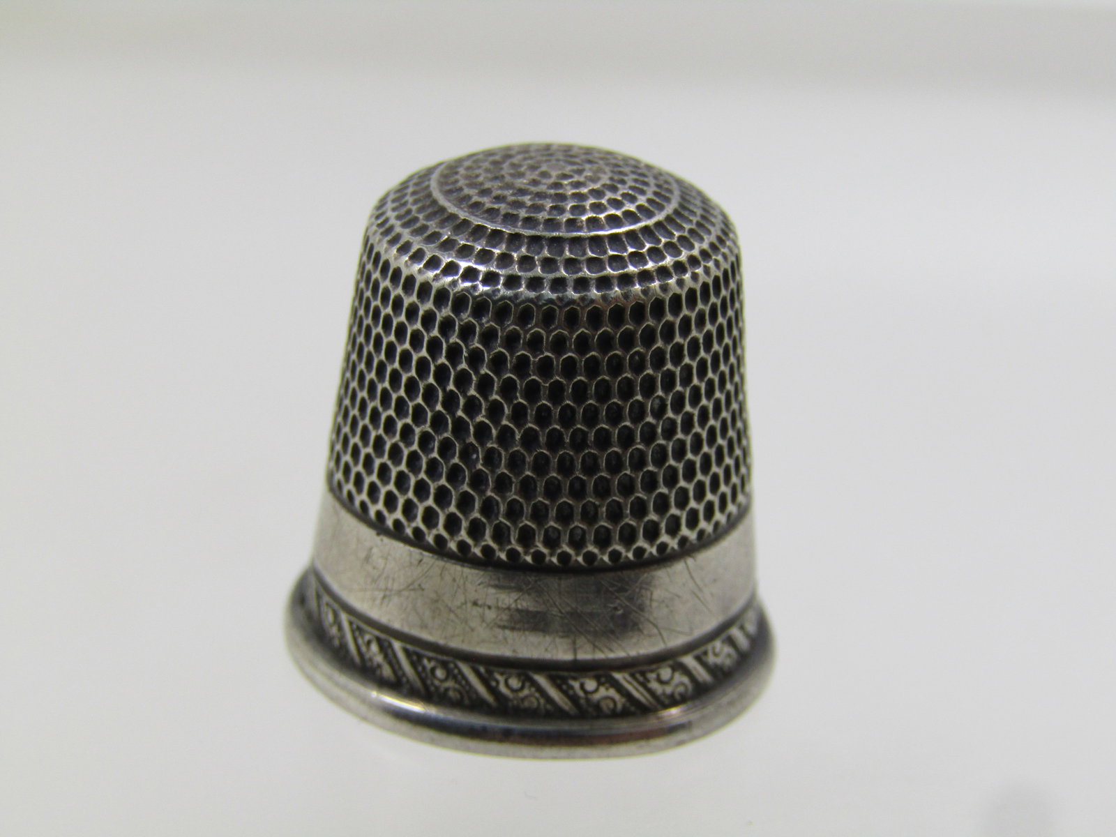 Vintage Sterling Thimble, Sz. 11, signed Anchor, 1920's-1940's - 5