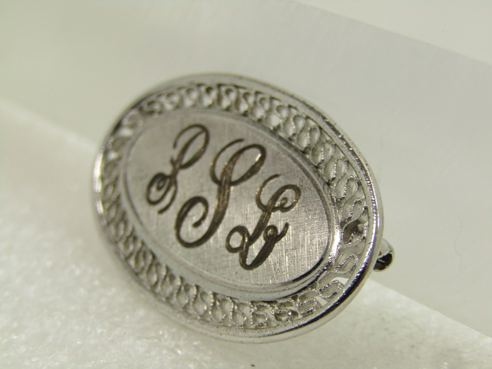 Vintage Sterling Monogrammed Brooch, P S L, Signed BAB, 1940's-1950's - 2