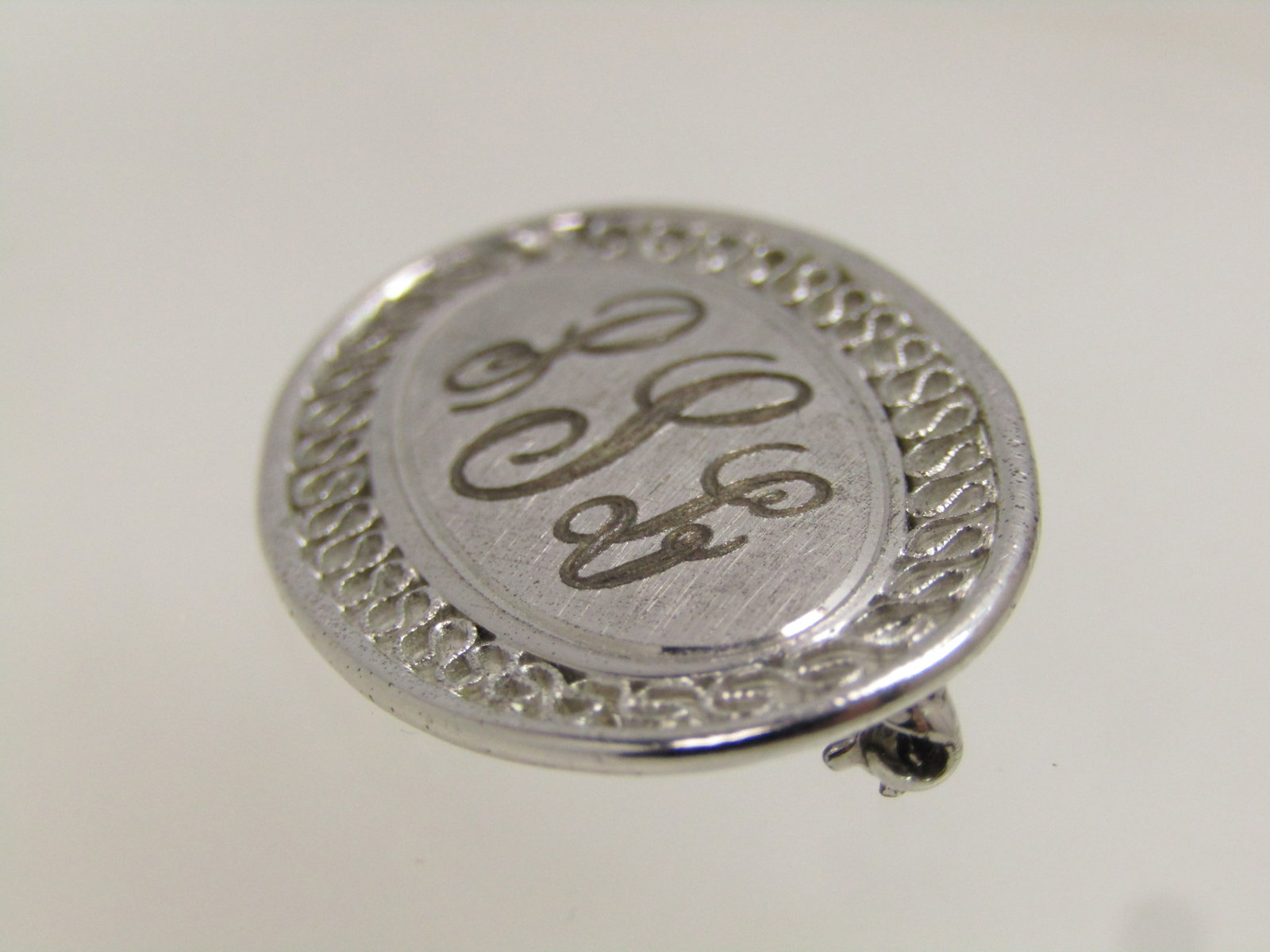 Vintage Sterling Monogrammed Brooch, P S L, Signed BAB, 1940's-1950's - 5