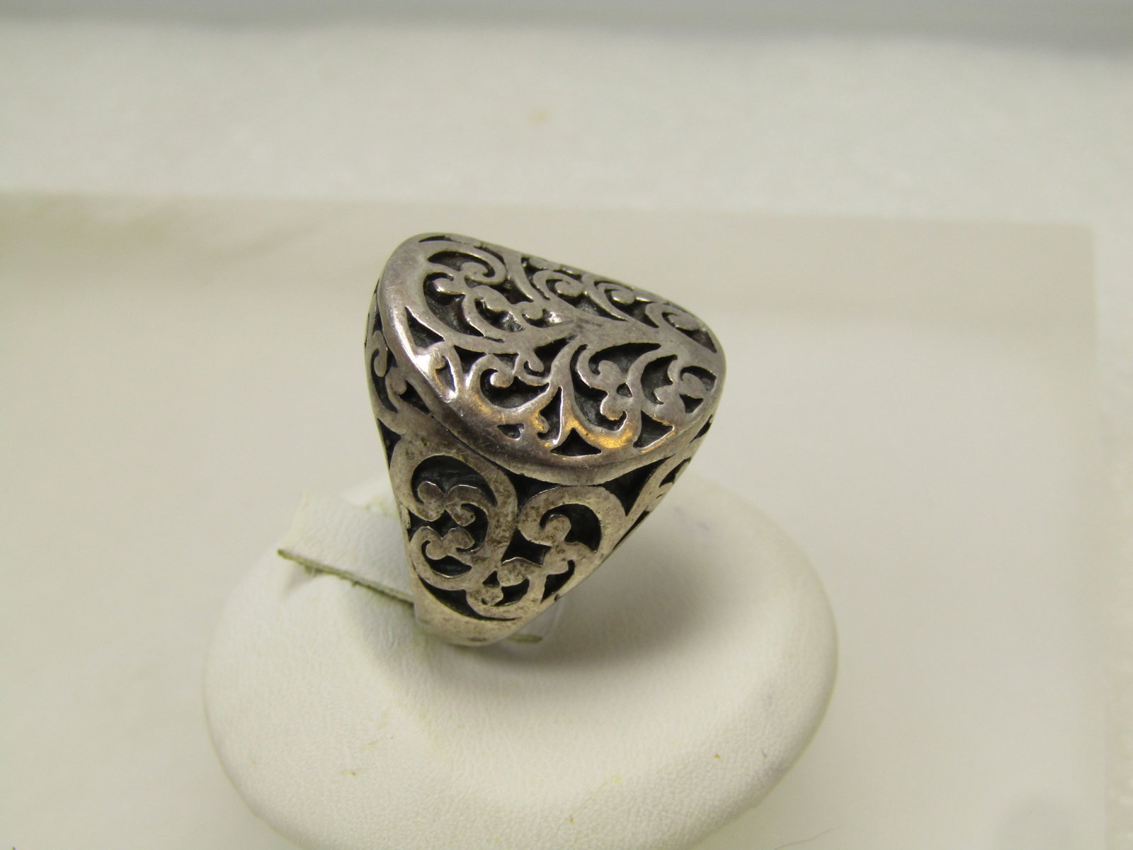 Vintage Sterling Wide Scrolled Ring, Sz. 7, 1990's-2000 - 2