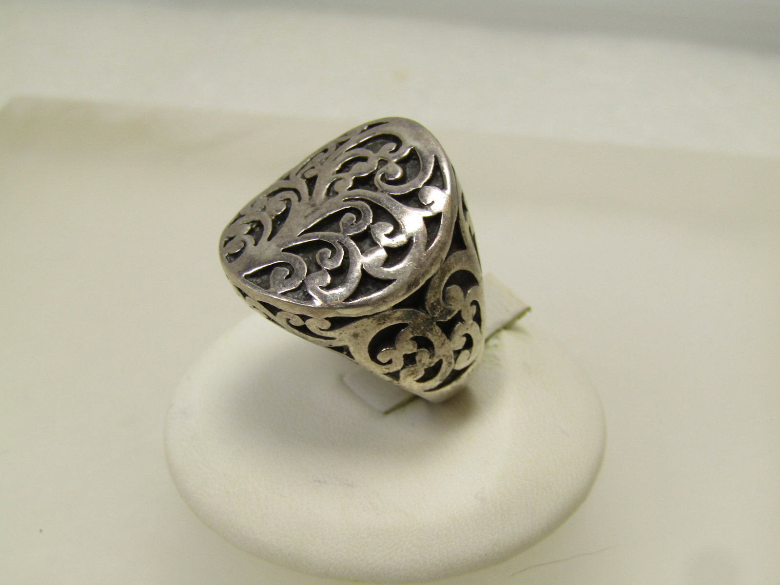 Vintage Sterling Wide Scrolled Ring, Sz. 7, 1990's-2000 - 3
