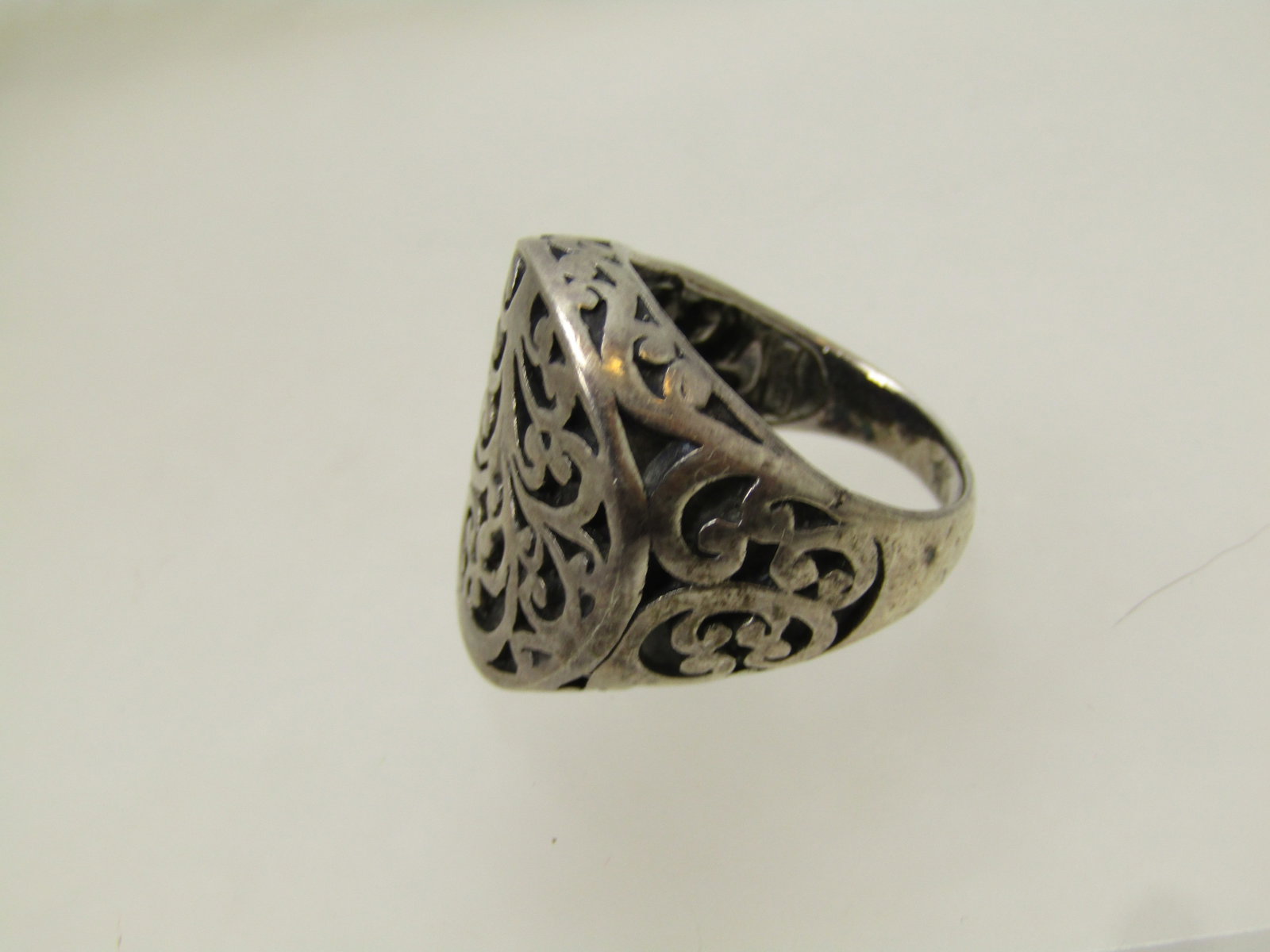 Vintage Sterling Wide Scrolled Ring, Sz. 7, 1990's-2000 - 4