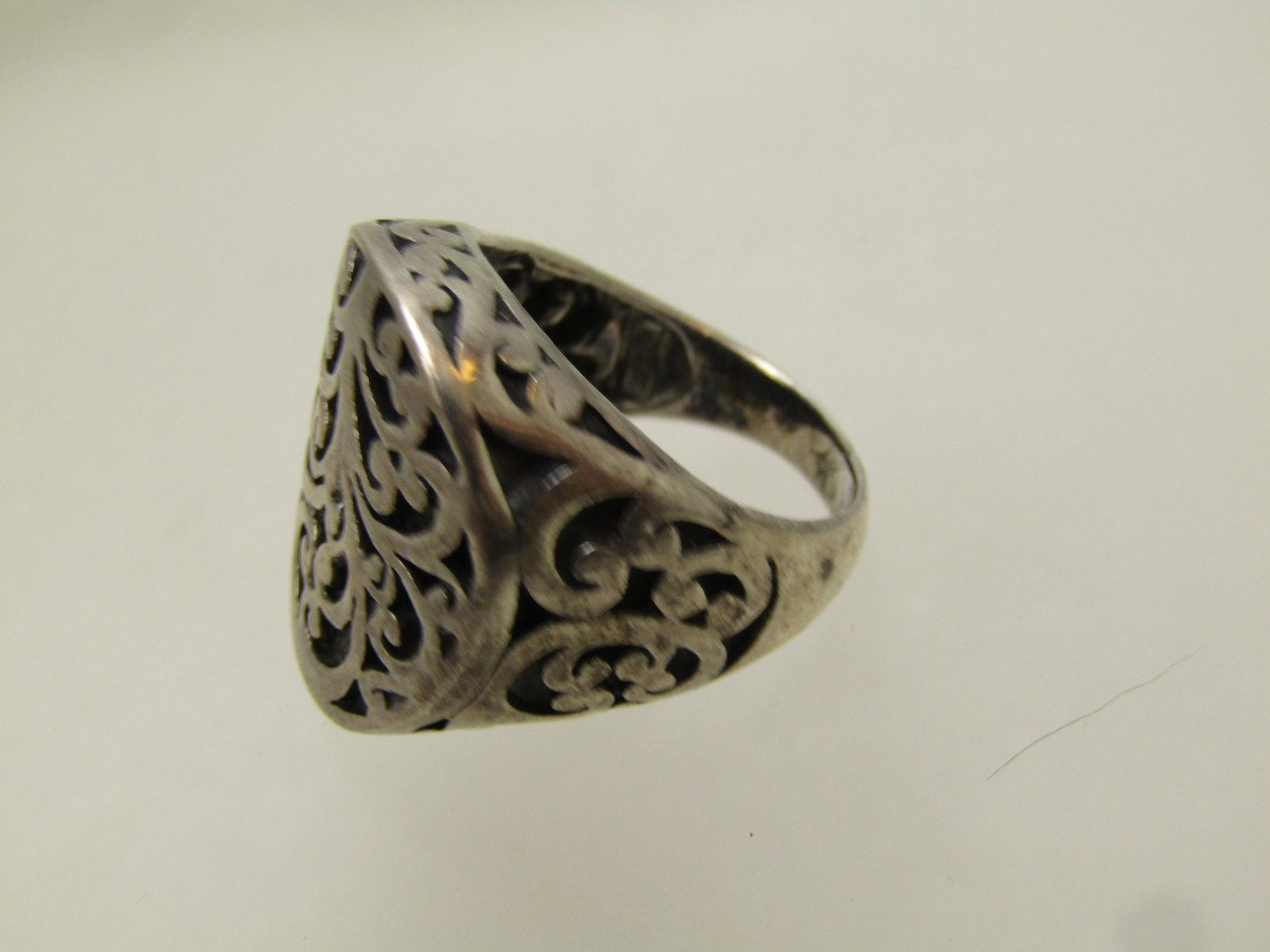 Vintage Sterling Wide Scrolled Ring, Sz. 7, 1990's-2000 - 5